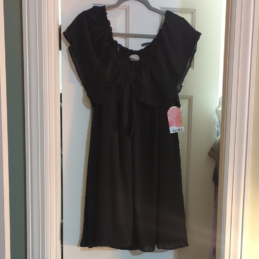Arula Midnight Black Textured Dress